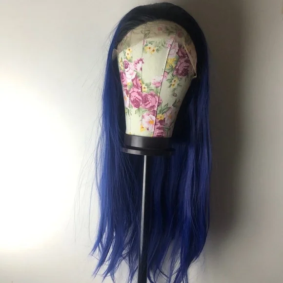 K Jenner blue ombre straight lace front wig *NEW*